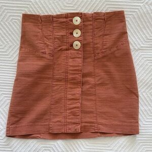 Free People High-Waist Button-Front Skirt